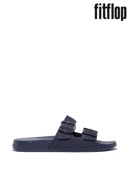 FitFlop Iqushion Two-Bar Buckle Slide Sandals (D38778) | AED116