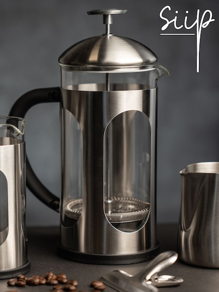 SIIP 8 Cup Stainless Steel Glass Cafetiere (D38887) | 186 LEI