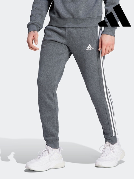 adidas Grey Essentials 3 Stripe Joggers (D38944) | AED110
