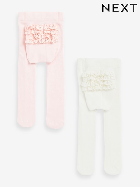 Pink & Weiß - Tights Baby 2 Pack (0mths-2yrs) (D38977) | 14 €