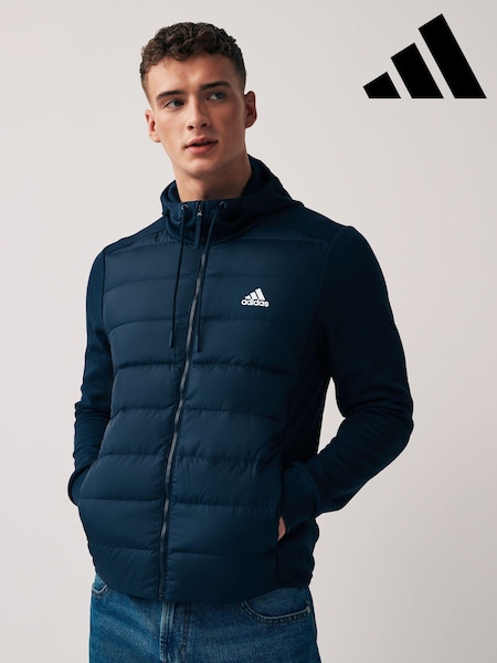 adidas Blue Terrex Essentials Hybrid Down Hooded Jacket (D39129) | €33