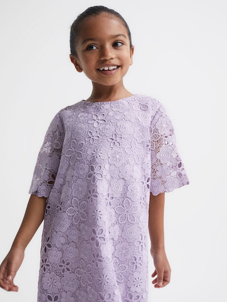 FLIEDER - Reiss Susie T-Shirt-Kleid mit Spitze (D39176) | 136 €