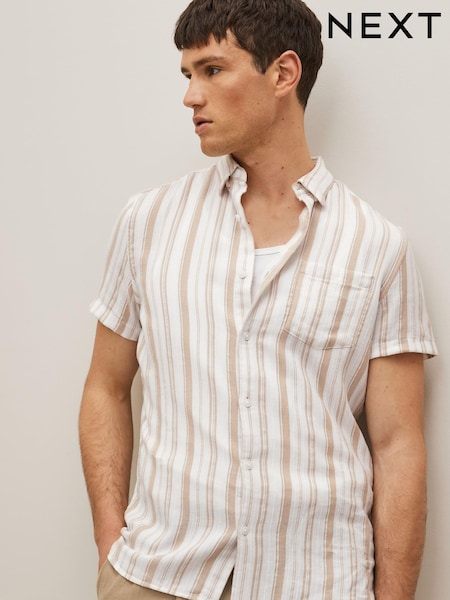 Neutral Lightweight Short Sleeve Stripe Shirt (D39226) | €6