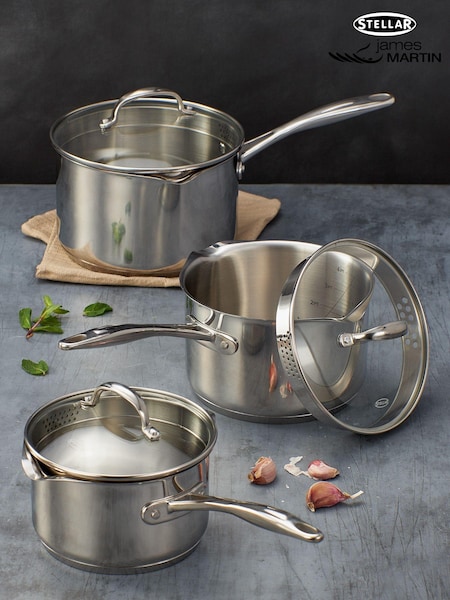 Stellar Stellar 7000 Three Piece Draining Saucepan Set (D39269) | € 129
