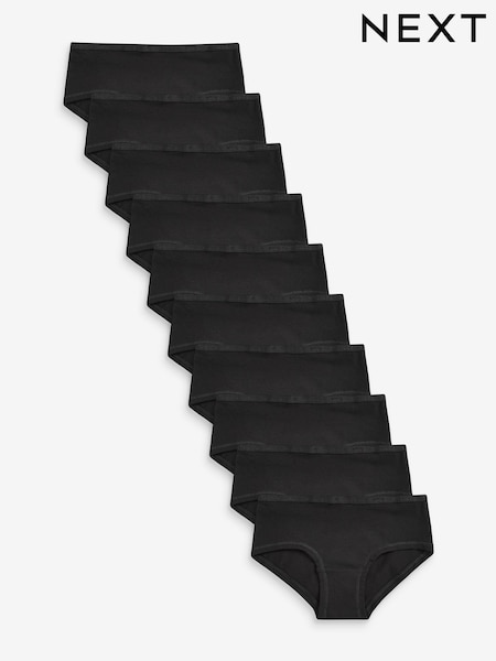 Black Elastic Trim Hipster Briefs 10 Pack (1.5-16yrs) (D39307) | kr200 - kr317