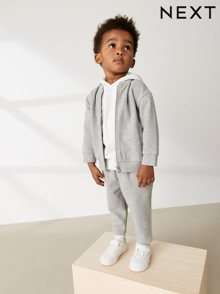 Pale Grey 100% Cotton Jersey Bomber and Joggers Set 3 Piece (3mths-7yrs) (D39311) | CA$78 - CA$89