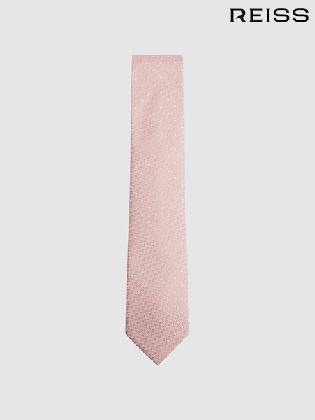 Pehmeä Vaaleanpunainen - Reiss Liam Silk Polka Dot Solmio (D39985) | €76