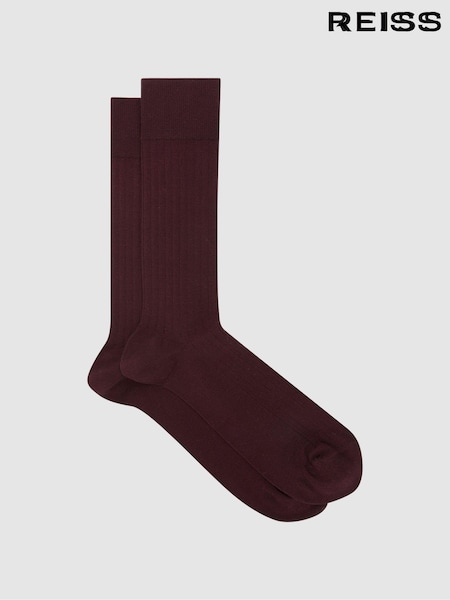 Reiss Bordeaux Fela Ribbed Socks (D39996) | € 12