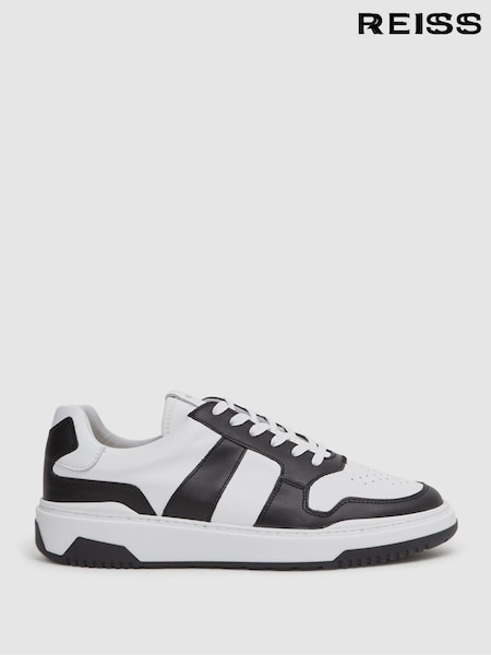 Reiss Black Arlo Low Top Leather Trainers (D40002) | €244