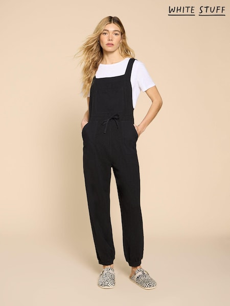Noir - White Stuff 100% Cotton Jersey Daphne Dungarees (D40044) | € 74