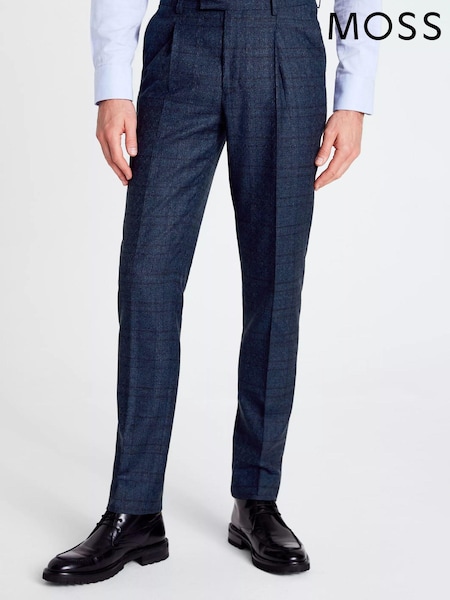 MOSS Tailored Fit Blue Check Suit: Trousers (D40314) | €20