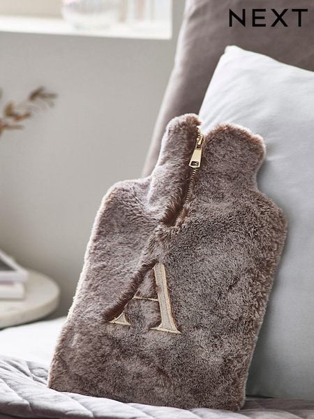 Mink Brown Faux Faur Monogram Hot Water Bottle (D40419) | €7.50
