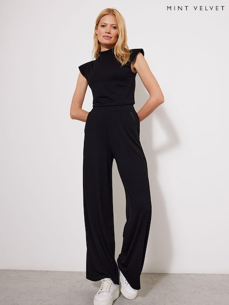 Mint Velvet Black Palazzo Wide Trousers (D40631) | $79