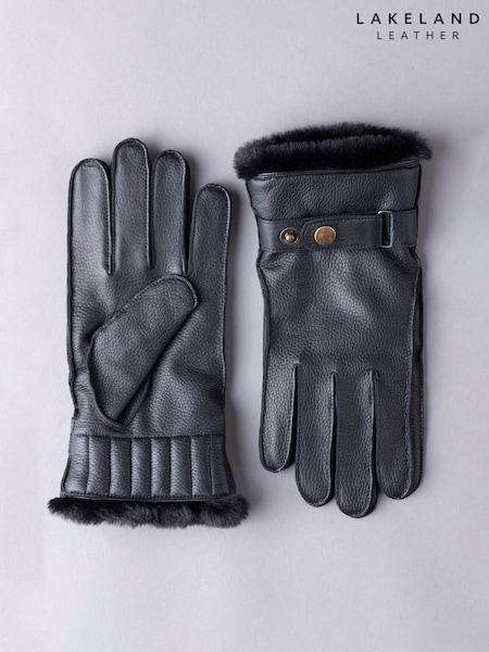 Lakeland Leather Black Milne Winter Leather Gloves (D40713) | $95