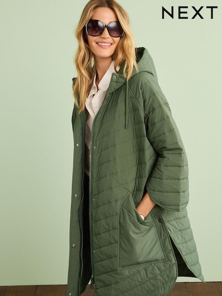 Vert kaki - Poncho matelassé résistant à la douche (D40744) | € 16