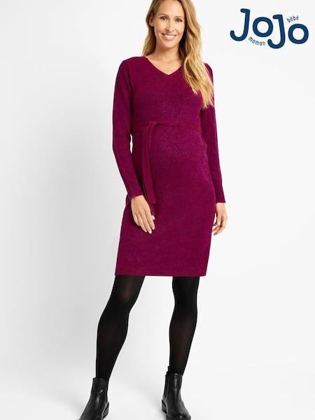 JoJo Maman Bébé V-Neck Knitted Maternity Dress (D40992) | 369 LEI