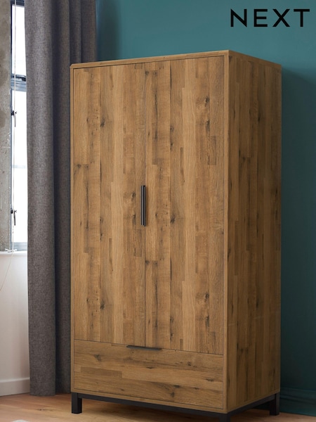 Dark Bronx Oak Effect Double, 1 Drawer Wardrobe (D41064) | €610