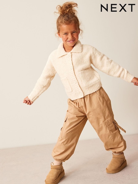 Bež/bela - Bouclé Collar Cardigan (3-16yrs) (D41084) | € 22 - € 27