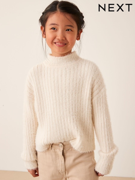 Ecru Cream Funnel Neck Cosy Jumper (3-16yrs) (D41087) | €4 - €5