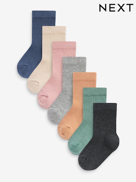 Minerals - Cotton Rich Fine Rib Socks 7 Pack (D41124) | 7 € - 11 €