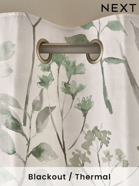Isla Floral Print 100% Cotton Eyelet Curtains (D41688) | € 63 - € 138