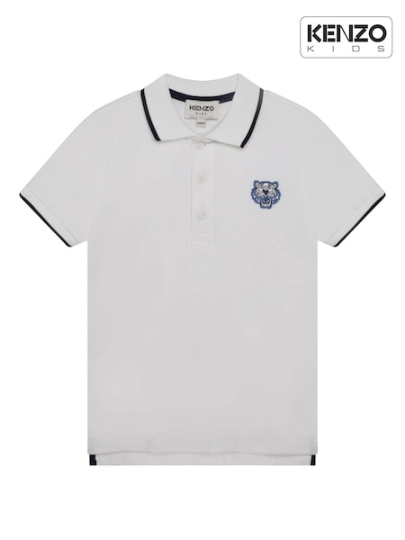 Белый - KENZO KIDS 100% Cotton Logo Polo Shirt (D41721) | €43 - €54