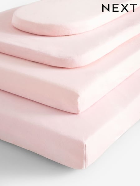 2 Pack Pink 100% Cotton Jersey Baby Fitted Sheets (D42130) | €11 - €16
