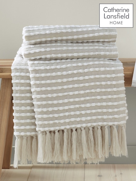 Catherine Lansfield Natural Stab Stitch Throw (D42162) | €44
