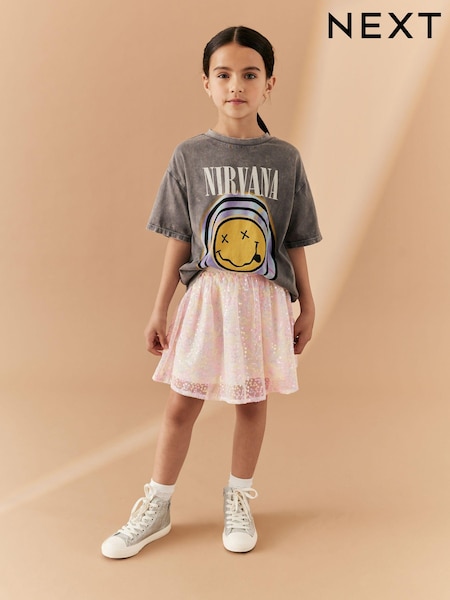 Pink Multi Floral Sequin Skirt (3-16yrs) (D42338) | €11 - €15