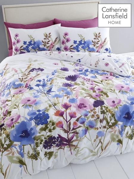 Catherine Lansfield White Countryside Floral Reversible Duvet Cover Set (D42501) | $30 - $49
