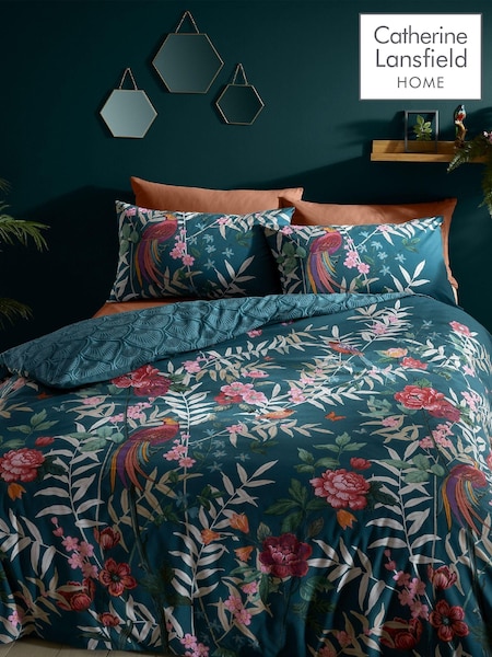 Catherine Lansfield Tropical Floral Birds Duvet Cover and Pillowcase Set (D42503) | €23 - €37