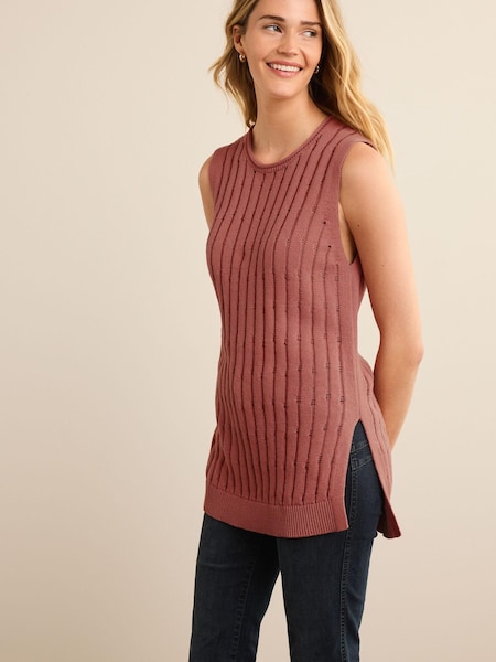 Pink Grunge Stitch Detail Knitted Tank Vest (D43057) | € 8