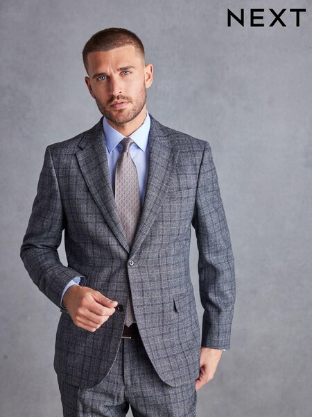 siva - Standardni kroj - Slim Fit Signature Check Suit (D43261) | € 83