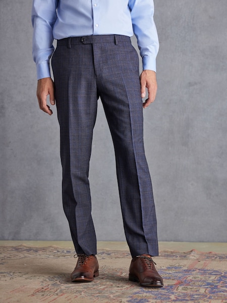 Blue Regular Fit Check Signature Suit: Trousers (D43264) | €36