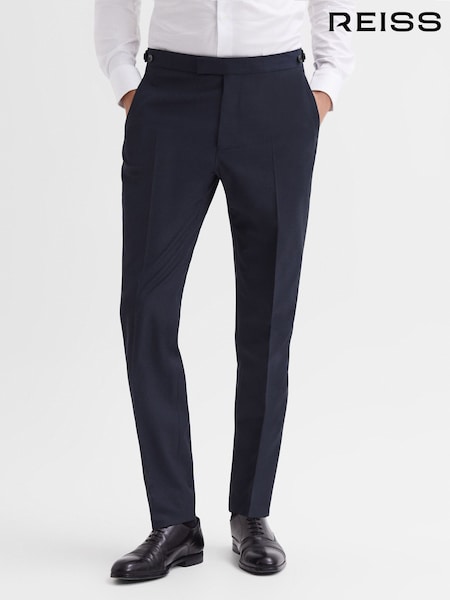 Reiss Navy Hope Modern Fit Travel Trousers (D43776) | 867 QAR