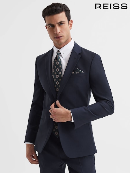 Reiss Navy Hope Modern Fit Travel Blazer (D43789) | AED1,930