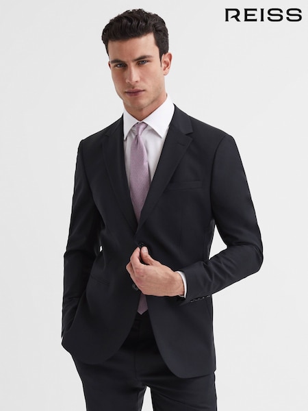 Reiss Black Hope Modern Fit Travel Blazer (D43790) | AED1,930