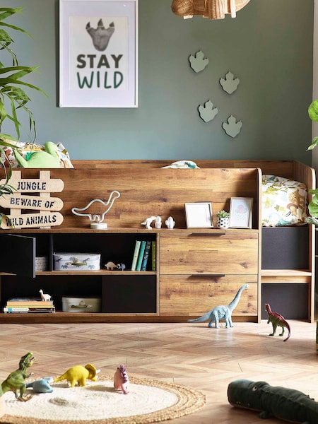 Oak Effect Bronx Junior Kids Cabin Storage Bed Frame (D43903) | €750