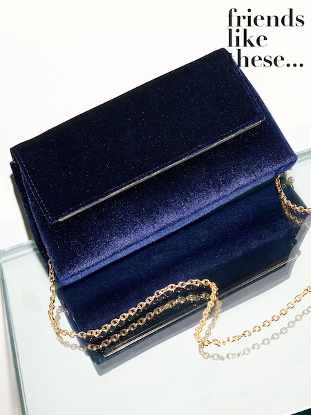 Navy Velvet - Friends Like These Foldover Cutch Bag