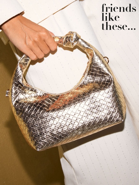 Gold Weave - Friends Like These Grab Handle Clutch