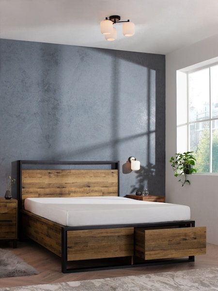 Bronx Oak Effect Axel Wooden Drawer Storage Bed Frame (D45466) | €775 - €875