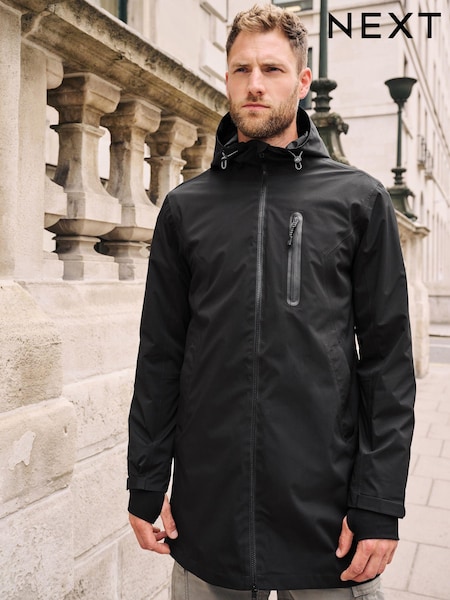 Black Long Waterproof Coat (D45822) | €42