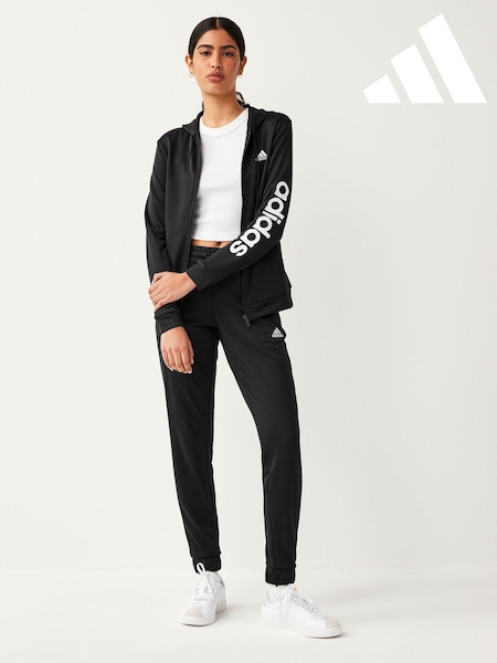 adidas Black Sportswear Linear Tracksuit (D46147) | AED174