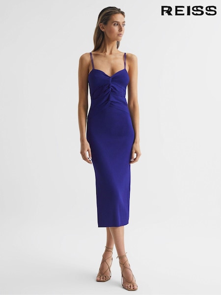 Reiss Purple Rhianna Knitted Bodycon Midi Dress (D46393) | $321