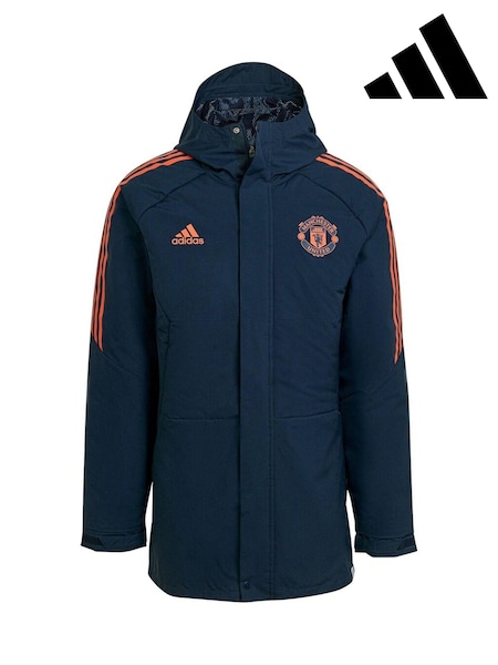 adidas Blue Manchester United Training Stadium Parka Jacket (D46433) | €112