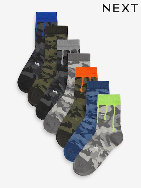 Camo/Farbkleks - Cotton Rich Socks 7 Pack (D46492) | 9 € - 11 €