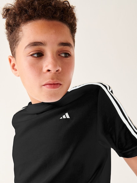 adidas Dark Black Sportswear Junior Train Essentials AEROREADY 3-Stripes Regular-Fit T-Shirt (D46623) | €11.50