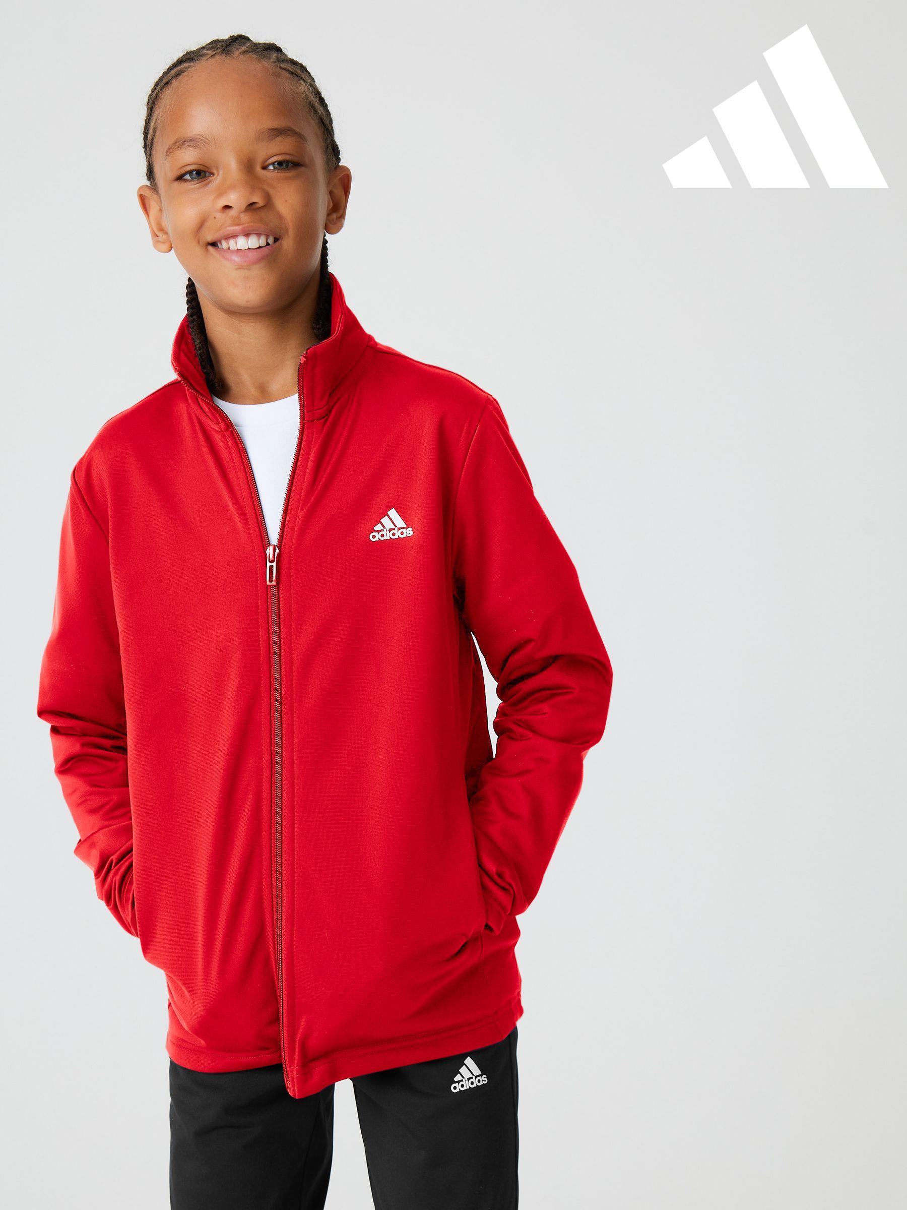 Youth adidas tracksuit red top
