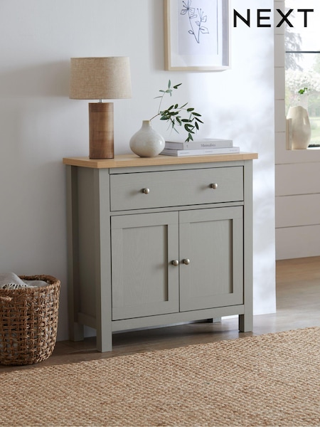 Dove Grey Malvern Oak Effect Small Slim Sideboard (D46991) | €275