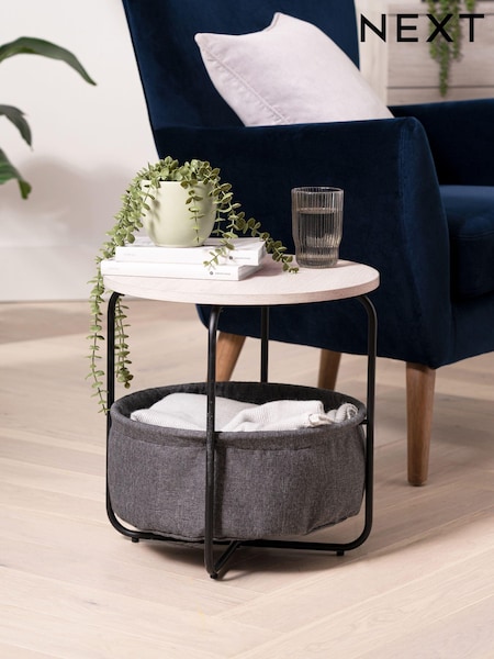 Grey Fabric Side Table (D46992) | €50